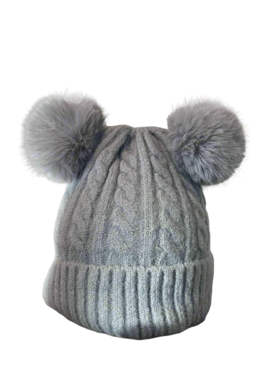 Grey Hat - Pom Pom Beanie