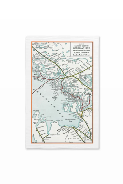 Georgian Bay Map Hand Towel